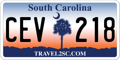 SC license plate CEV218