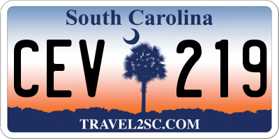 SC license plate CEV219