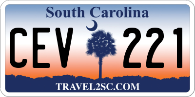 SC license plate CEV221