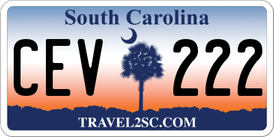 SC license plate CEV222