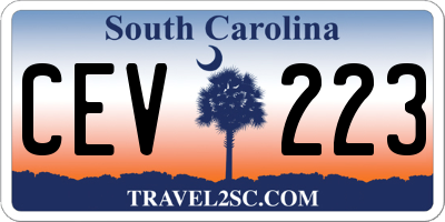 SC license plate CEV223
