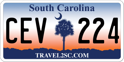 SC license plate CEV224