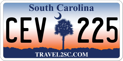 SC license plate CEV225
