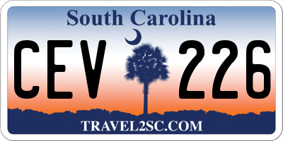 SC license plate CEV226