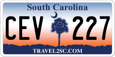 SC license plate CEV227