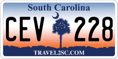 SC license plate CEV228
