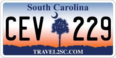 SC license plate CEV229