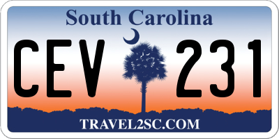 SC license plate CEV231