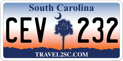 SC license plate CEV232