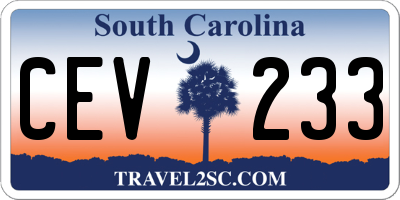 SC license plate CEV233