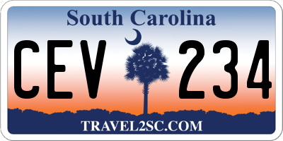 SC license plate CEV234