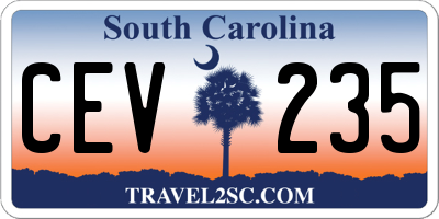 SC license plate CEV235