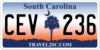 SC license plate CEV236