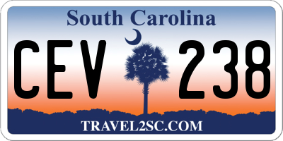 SC license plate CEV238