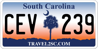 SC license plate CEV239