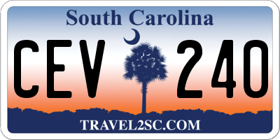 SC license plate CEV240