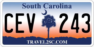 SC license plate CEV243