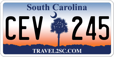SC license plate CEV245