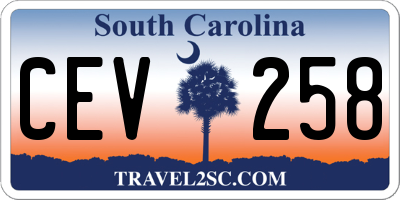 SC license plate CEV258