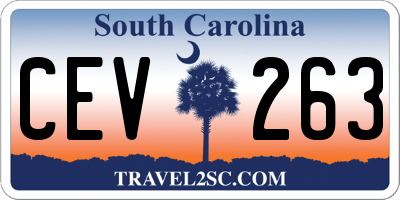 SC license plate CEV263