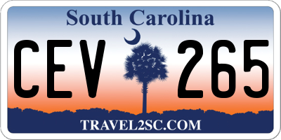 SC license plate CEV265