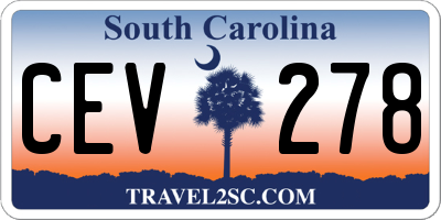 SC license plate CEV278