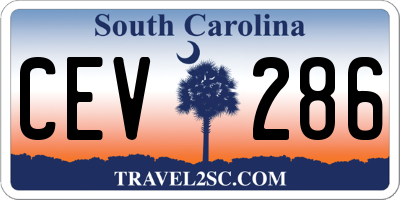 SC license plate CEV286