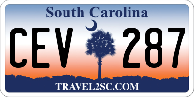 SC license plate CEV287