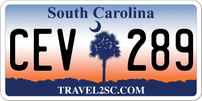 SC license plate CEV289