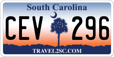 SC license plate CEV296