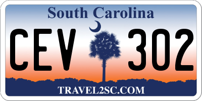 SC license plate CEV302