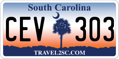 SC license plate CEV303