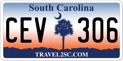 SC license plate CEV306