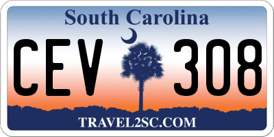 SC license plate CEV308