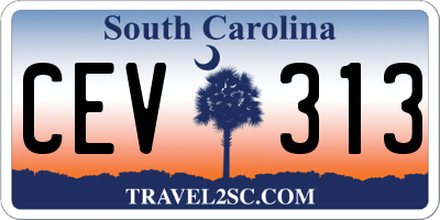 SC license plate CEV313