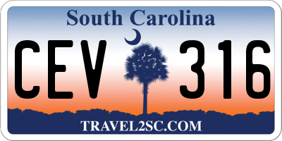 SC license plate CEV316