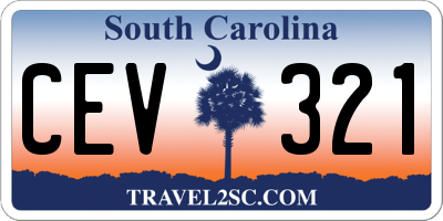 SC license plate CEV321