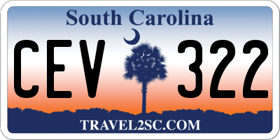 SC license plate CEV322