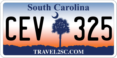 SC license plate CEV325