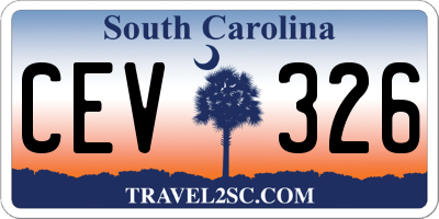 SC license plate CEV326