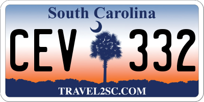SC license plate CEV332