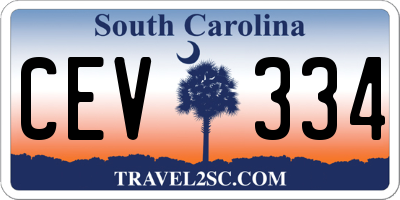 SC license plate CEV334