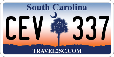 SC license plate CEV337