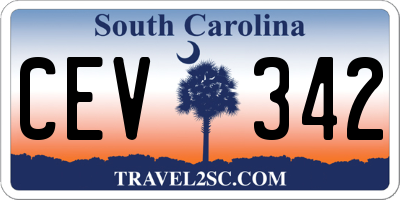 SC license plate CEV342