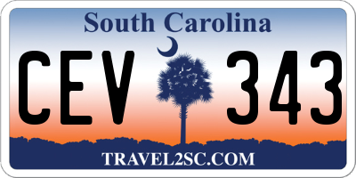 SC license plate CEV343