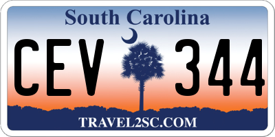 SC license plate CEV344