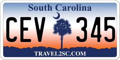 SC license plate CEV345