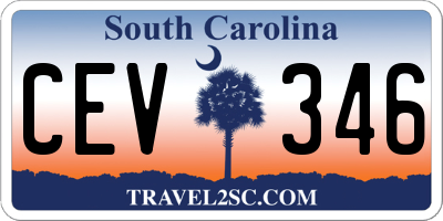 SC license plate CEV346