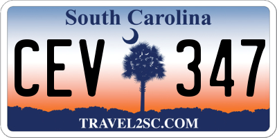 SC license plate CEV347