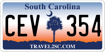SC license plate CEV354